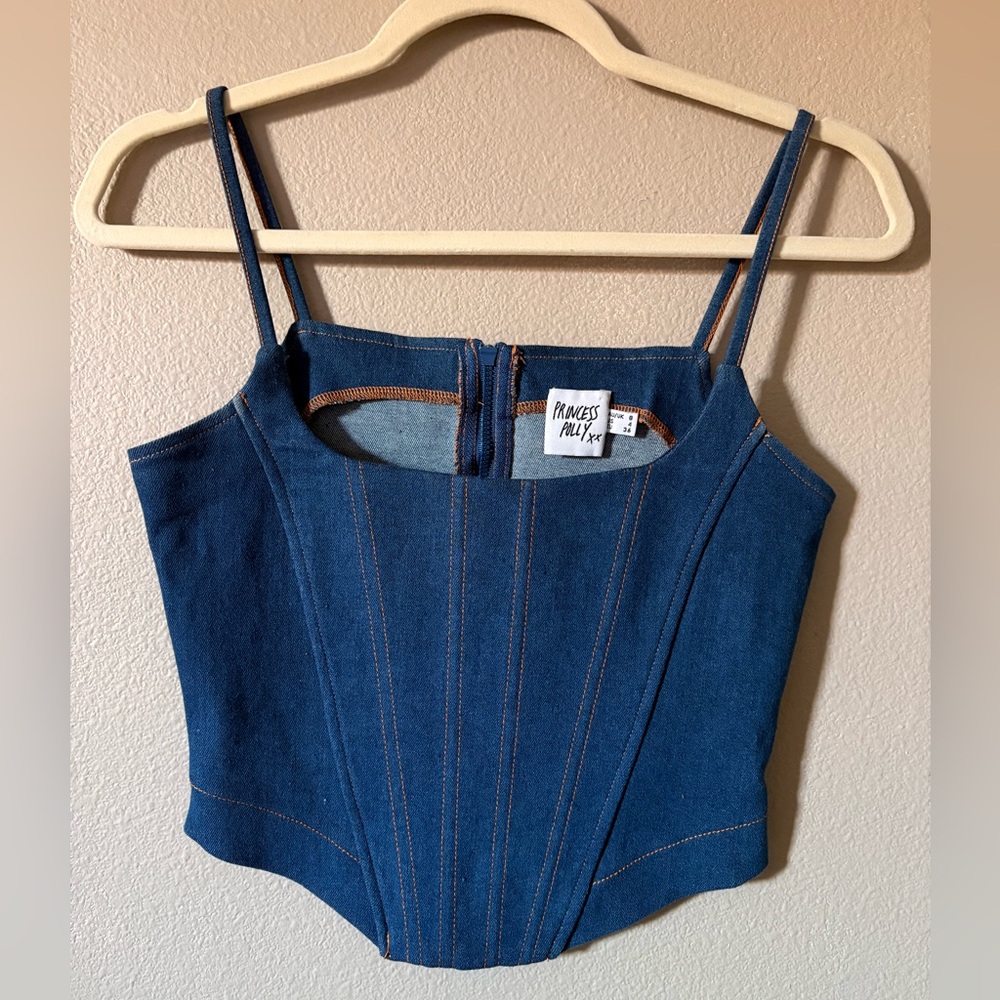 Princess Polly Denim Corset Tank Top